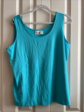 Chico’s Teal Scoop Neck Tank Top - Bright Aqua (Chico’s Size 3 or XL)